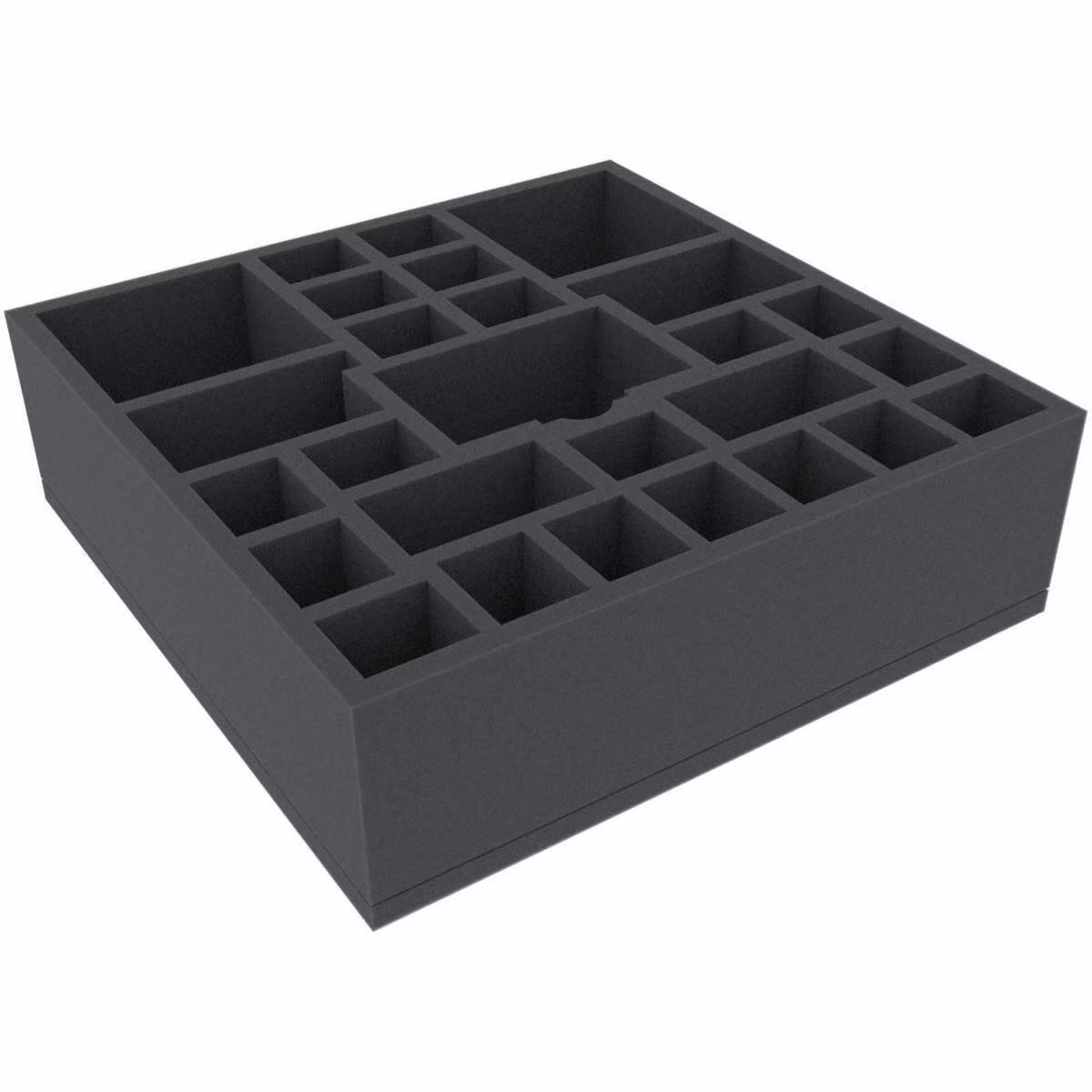 Inserto in schiuma da 285 x 285 x 85 mm con 27 scomparti per giochi da tavolo
