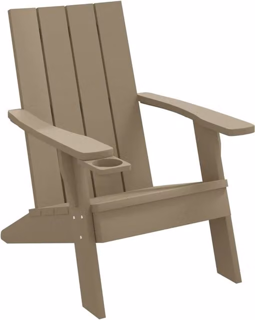 Sedia da giardino moderna in polipropilene marrone con braccioli per esterno L: 75 cm, P: 88,5 cm, H: 89,5 cm