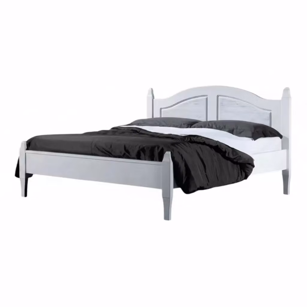 Letto matrimoniale shabby chic Mobili 2G in legno massello di abete bianco L: 178 cm, P: 210 cm, H: 106 cm – 1