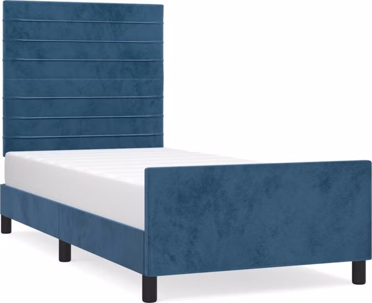 Giroletto senza Materasso Blu Scuro 80x200 cm in Velluto