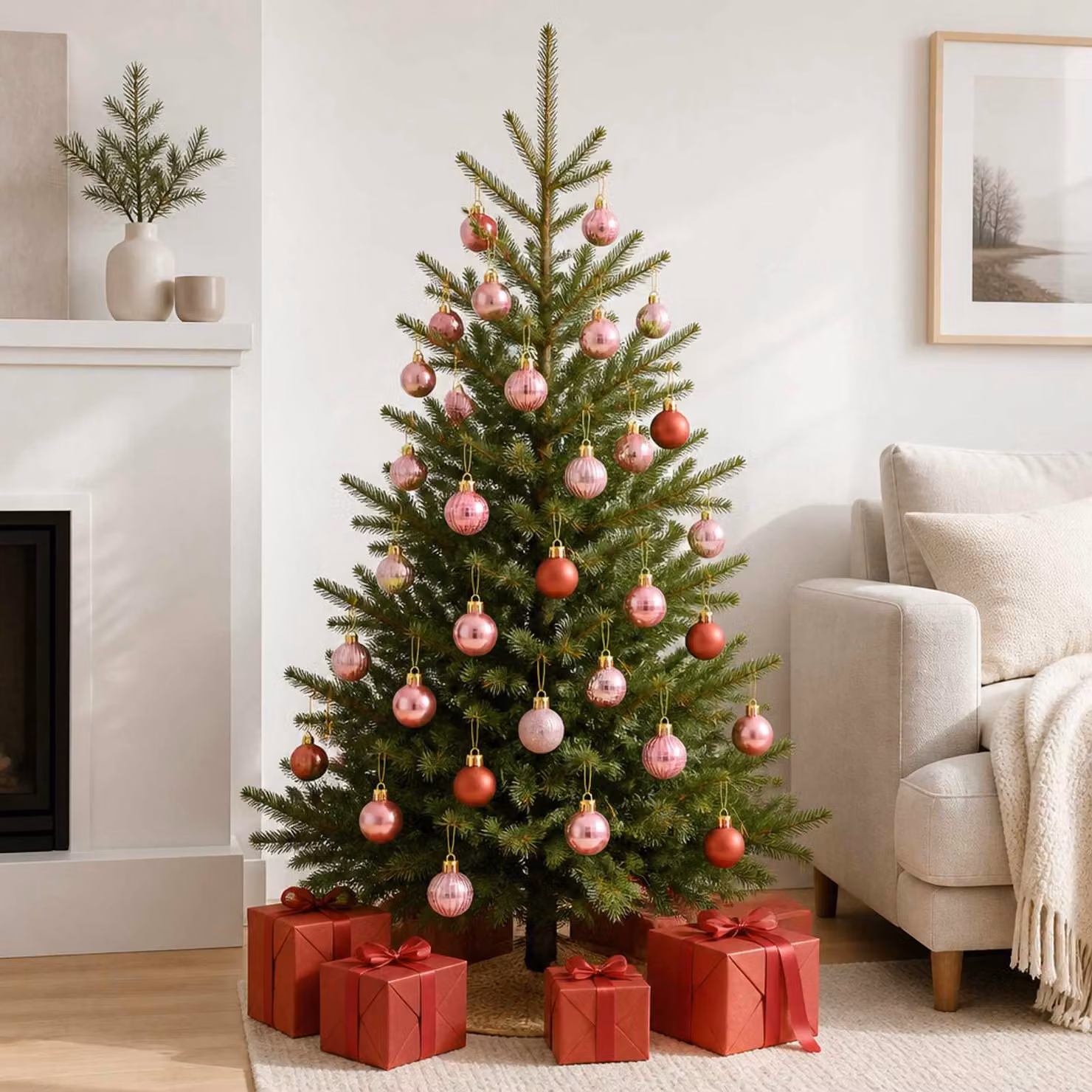 vidaXL Set di Palline di Natale 150 pz Rosa e rosé 3 cm Polistirolo