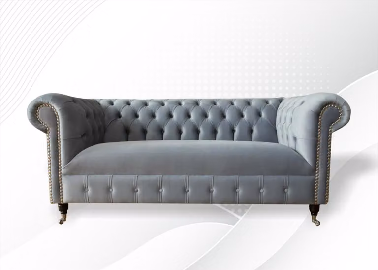 Chesterfield Sofa Couch Polster Stoff Leder Couchen Textil Garnitur 3 Sitzer