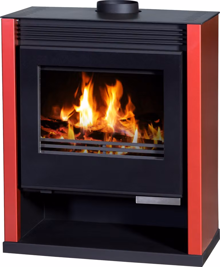 Stufa a legna Victoria Rubin Bordo – 12 kW, colore rosso – Classe A