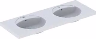 Lavabo doppio Keramag Preciosa 133200, 130x55cm bianco (alpin) con foro per rubinetto, con sfioratore 1332000