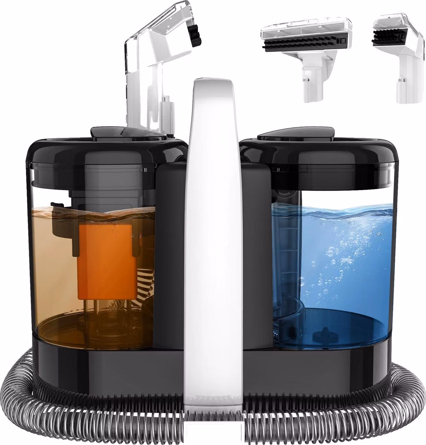 Pulitore per tappeti, elevata potenza di aspirazione, sistema a doppio serbatoio dell'acqua, nero, UE