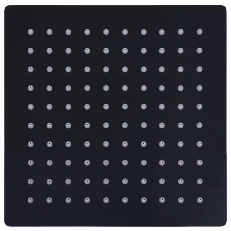 Testa Doccia a Pioggia in Acciaio Inoxe 20x20 cm Quadrata Nera