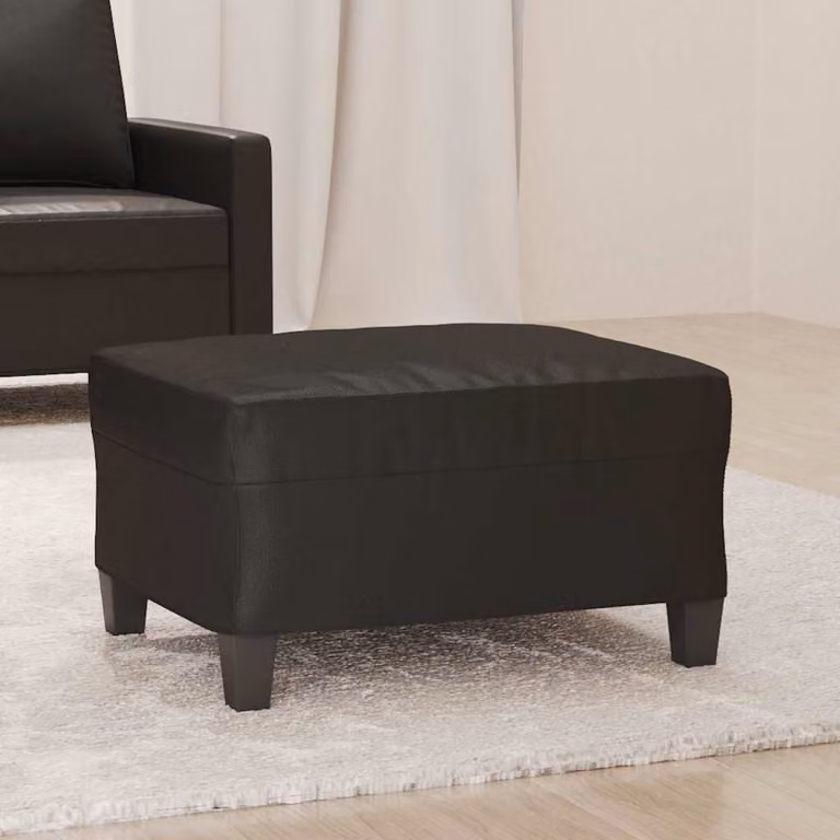 vidaXL Poggiapiedi Moderno in Similpelle Nero L: 70 cm, P: 55 cm, H: 41 cm