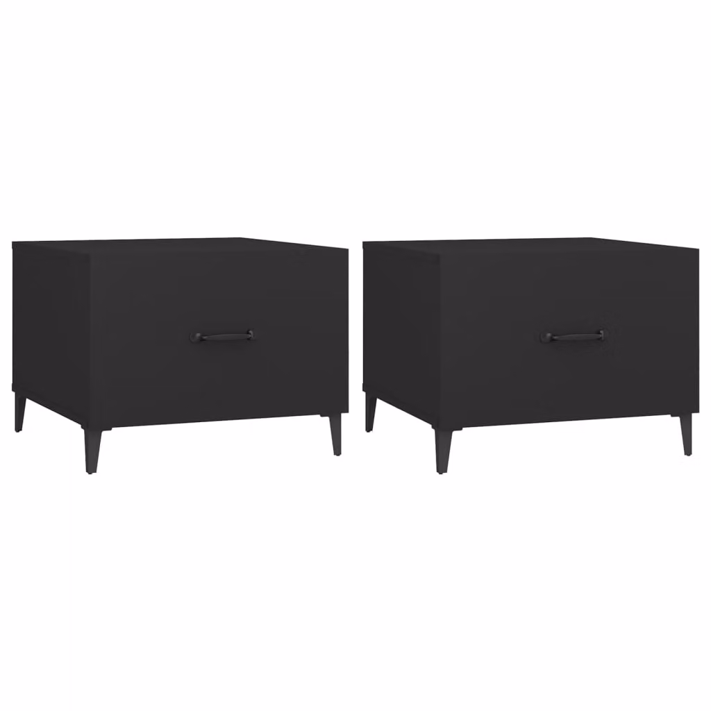 Tavolini da Salotto Gambe in Metallo 2 pz Neri 50x50x40 cm