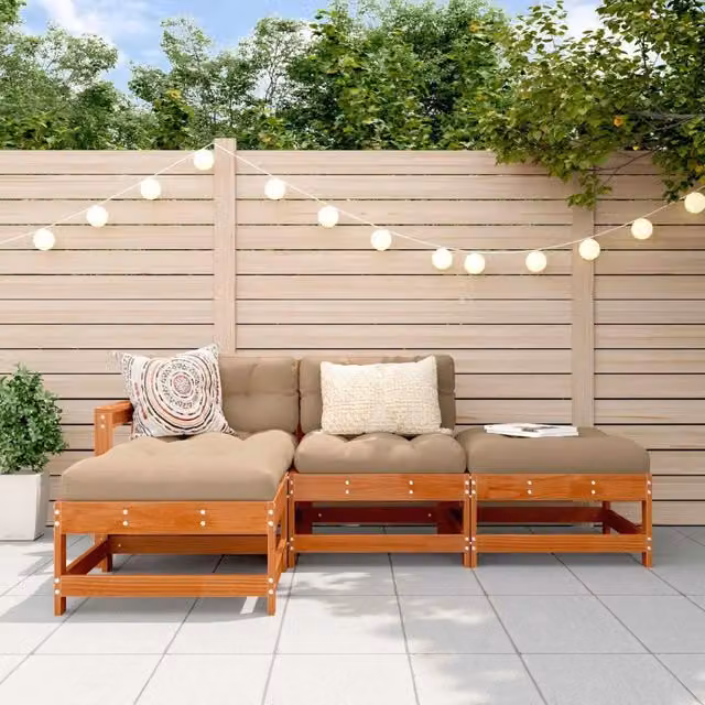 Set Lounge da Giardino 4 pz Marrone Cerato 3418114