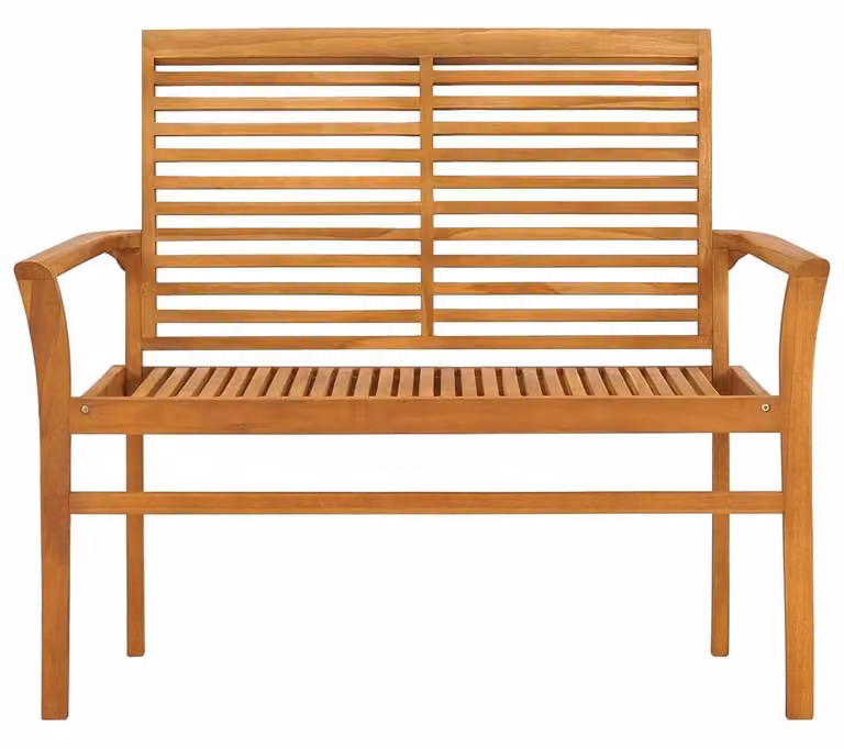 Panca da giardino in legno di teak massello, 112 cm