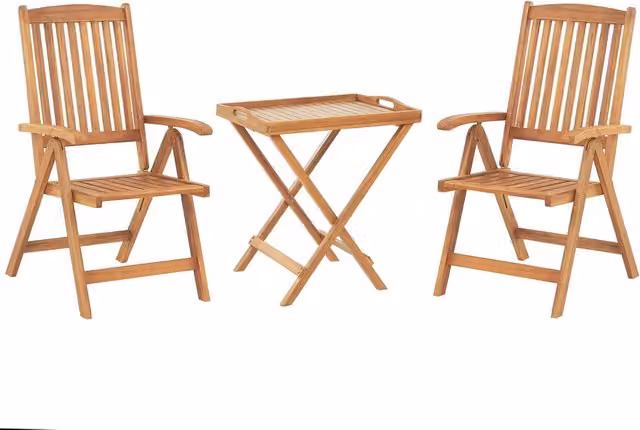 Set da bistrot da giardino BELIANI in legno di acacia marrone con tavolo a piano pieghevole e 2 sedie