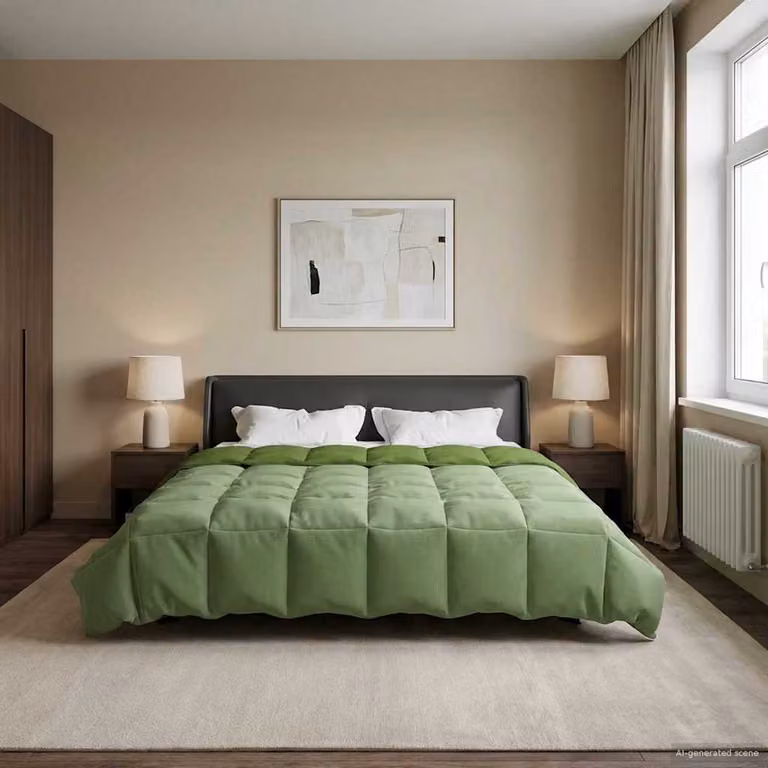 Piumone Completo Annuale 4 Stagioni vidaXL in Microfibra Verde L/P/H: 220 x 260 cm