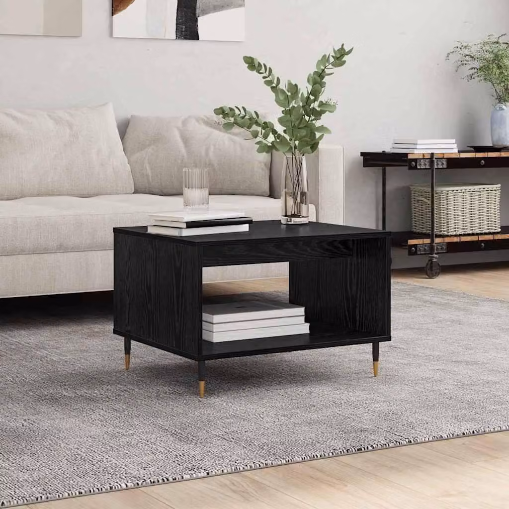 Maison Exclusive - Tavolino da salotto effetto rovere nero 60 x 50 x 40 cm Materiale ligneo