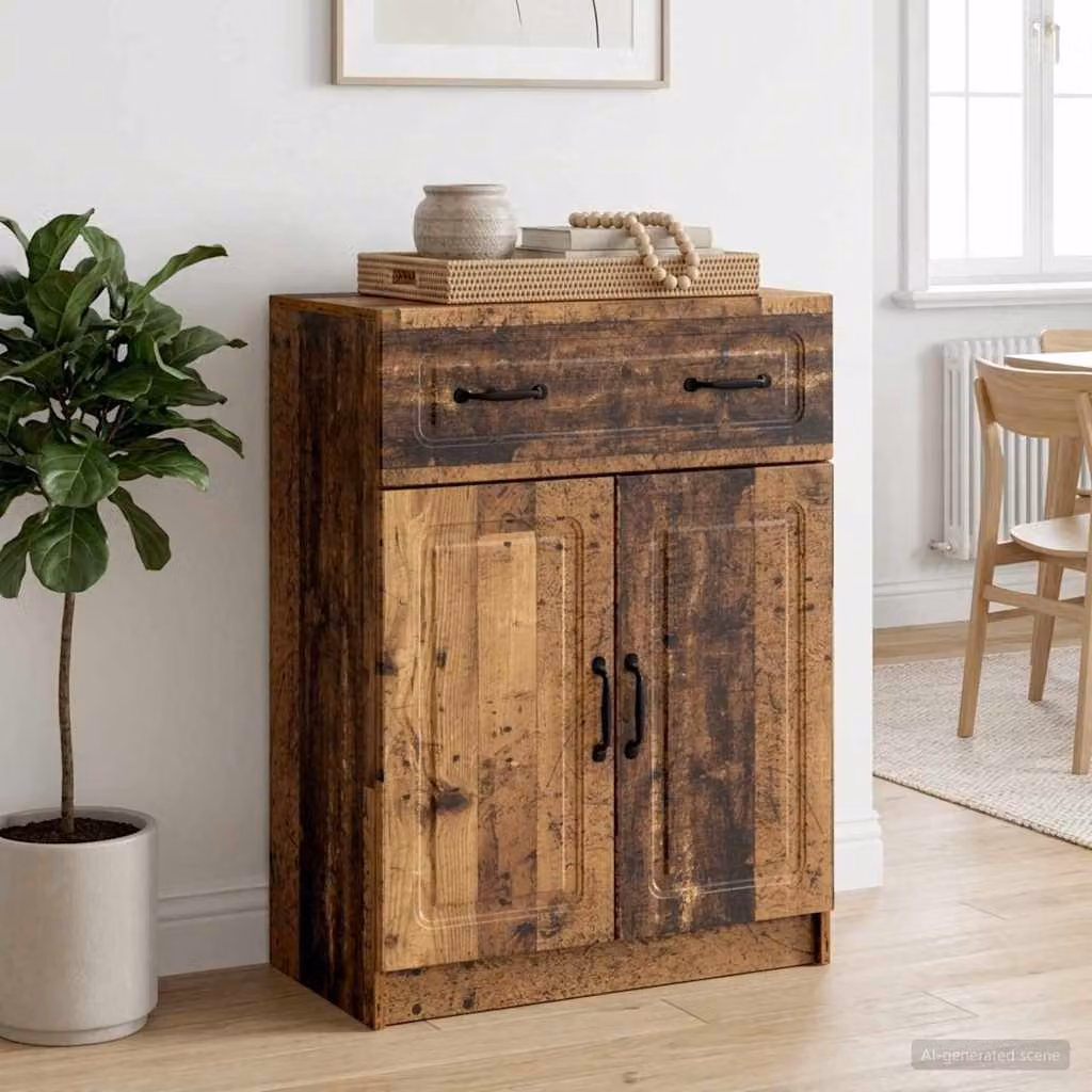 Credenza moderna vidaXL in legno ingegnerizzato color marrone, L: 66 cm, P: 34,5 cm, H: 87 cm