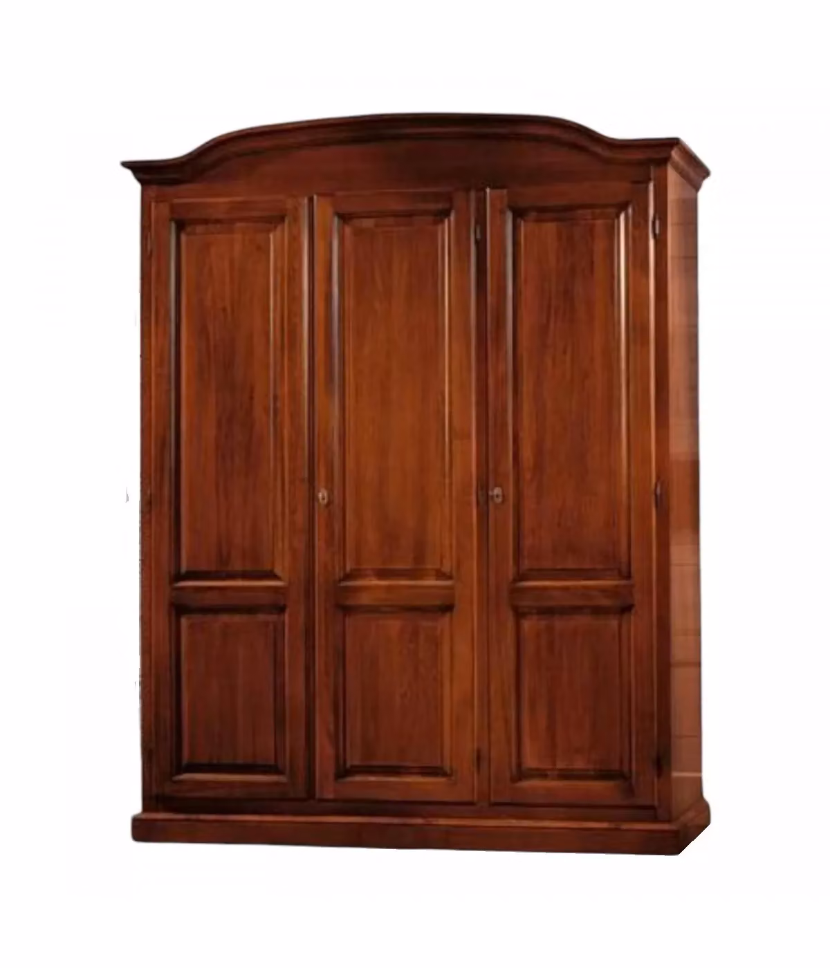 Armadio classico a 3 ante in legno massello Mobili 2G, colore noce, L: 158 cm, P: 56 cm, H: 197 cm – 2