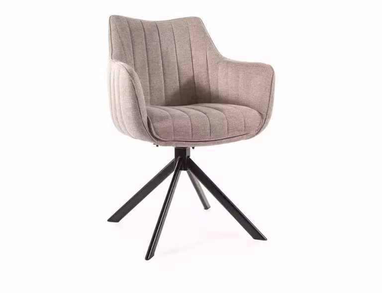 Sedia girevole OTO 3 - nero / beige chiaro