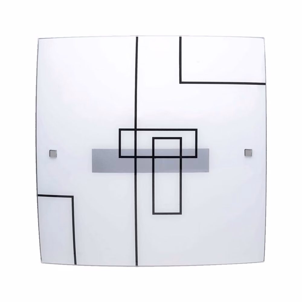 Plafoniera PRIX 1xE27/40W vetro bianco con decoro 28,5cmX28,5cm dimmerabile