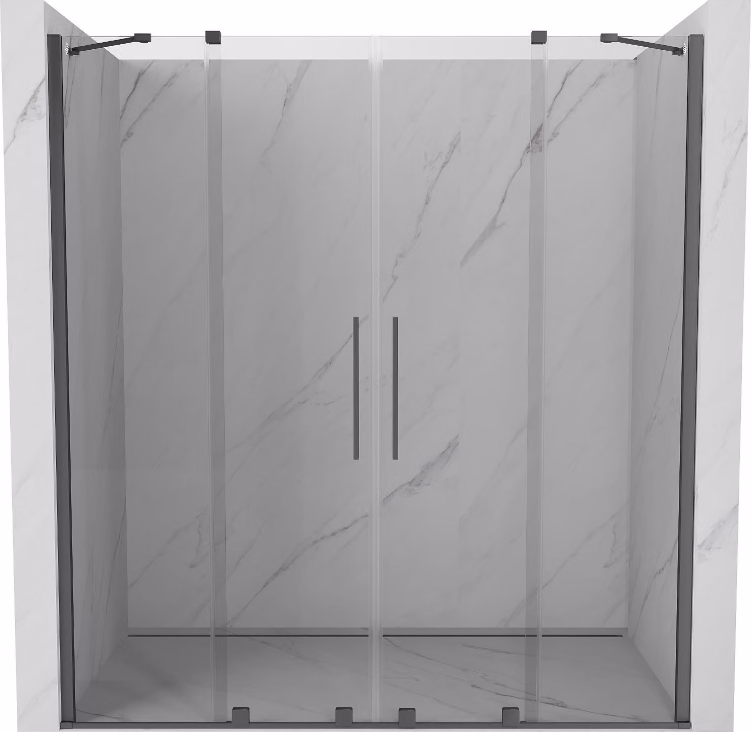 Mexen Velar Duo porte doccia scorrevoli 170 cm, trasparente, gun metal - 871-170-000-02-95
