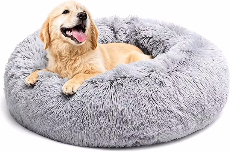 Cuccia per cani rotonda, a forma di ciambella, diametro 60 cm, lavabile, antiscivolo, adatta a cani e gatti