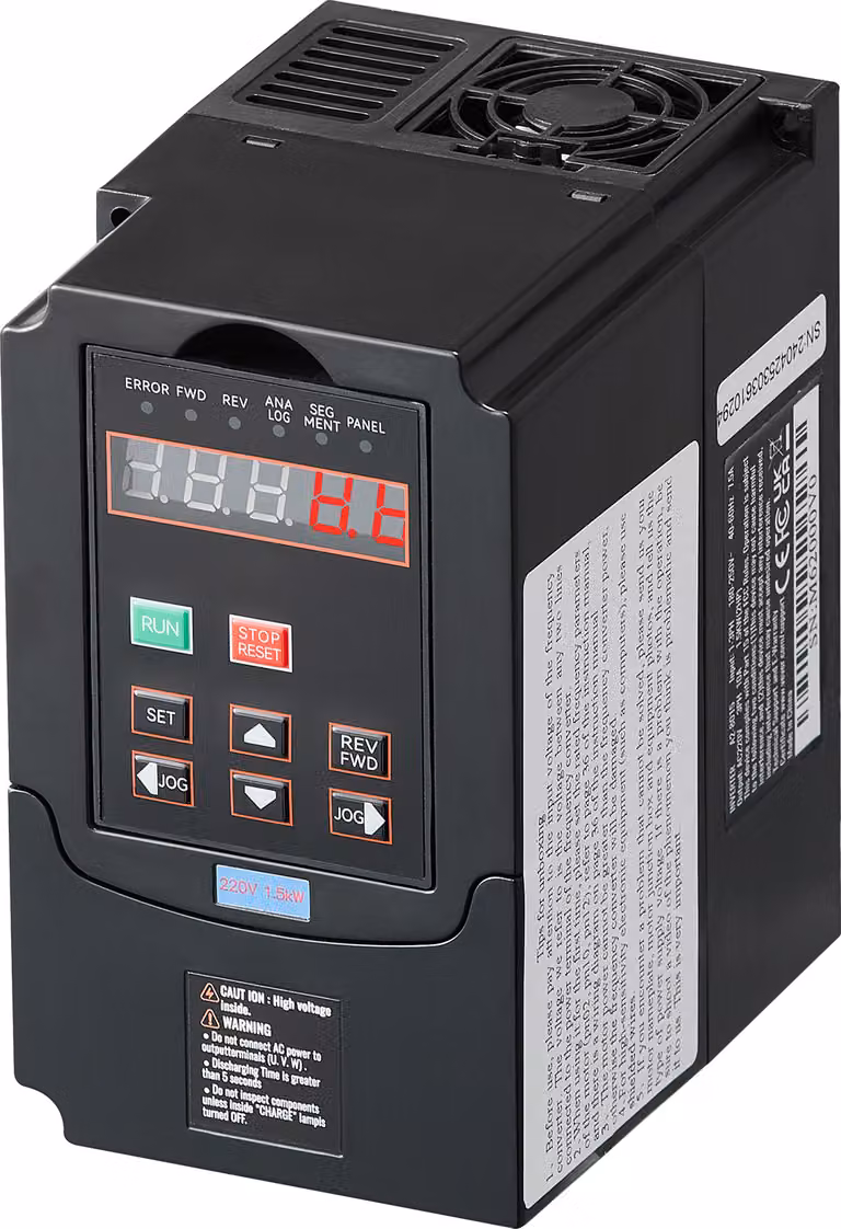 SucceBuy VFD 2 hp, 1,5 kW, 7,5 A, ingresso 220 V trifase a uscita 220 V trifase, inverter, ingresso 40-60 Hz, uscita 0-400 Hz per il controllo della velocità del motore del mandrino CNC