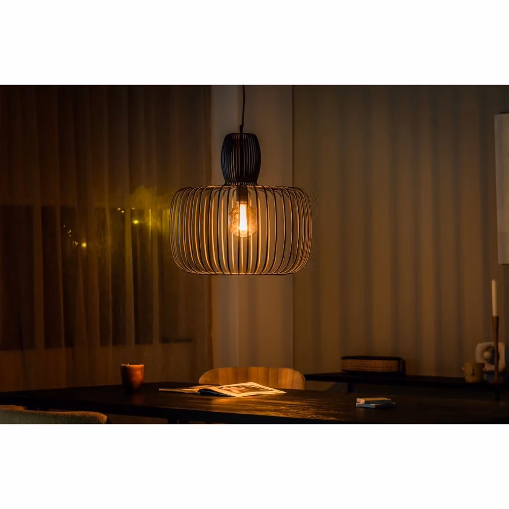 Lampada a sospensione moderna a lanterna in metallo nero Vikasa Home B.V. Diametro: 55 cm – 2