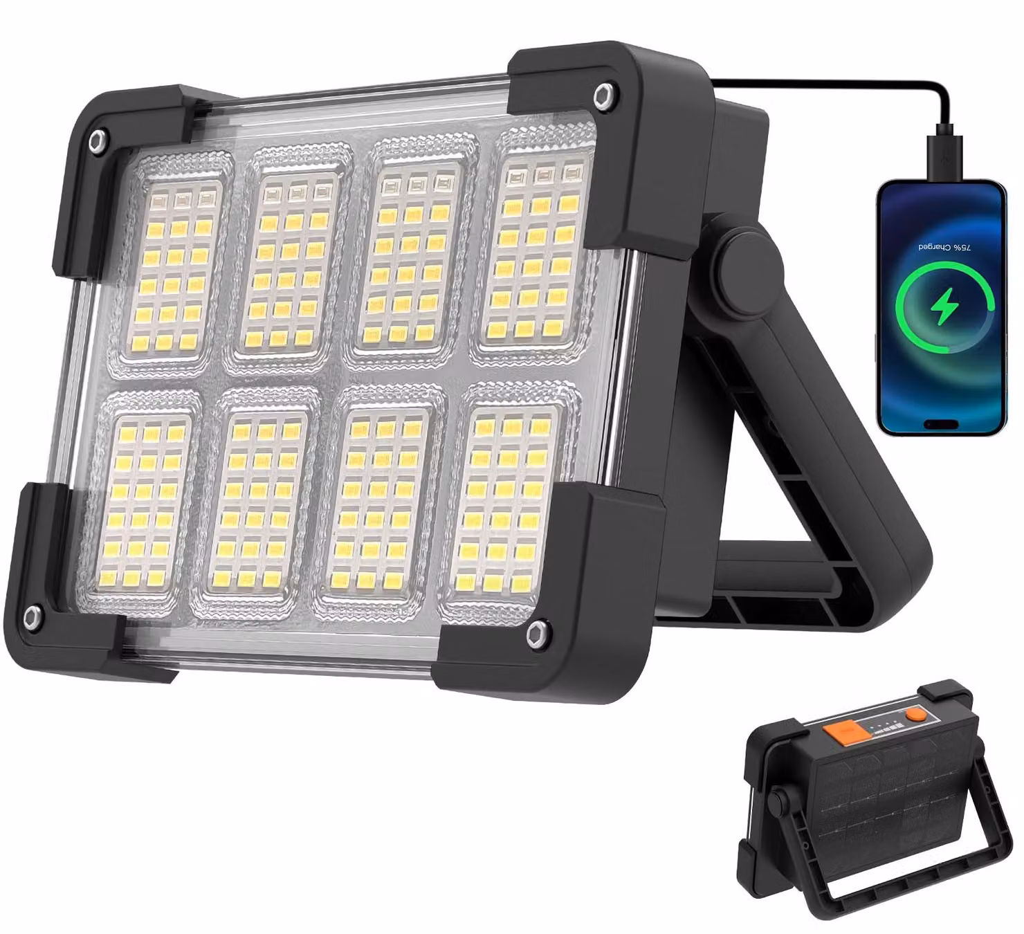 Lampada da lavoro a LED ricaricabile con power bank e 4 modalità di illuminazione