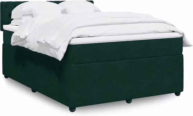 Letto Ibrido con Materasso e Struttura in Velluto Verde Scuro vidaXL L/P: 140 x 200 cm