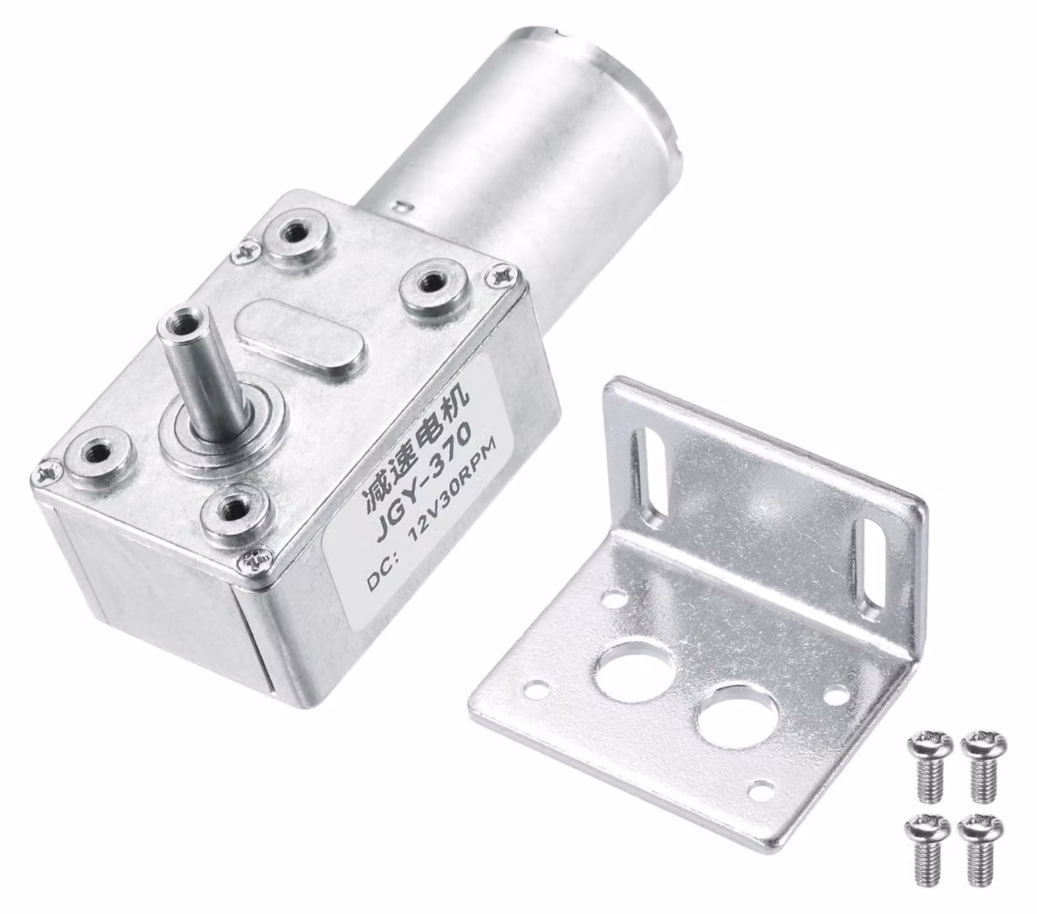 Motore a corrente continua a riduttore epicicloidale, 12 V, 30 giri/min, albero da 6 mm, con supporto