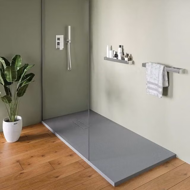 Piatto doccia 80x160 cm in marmoresina grigio effetto pietra | Merlera