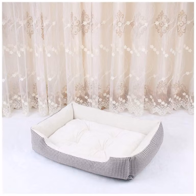 Cuccia per cani, lavabile, color beige, taglia S, dimensioni 50x37x14 cm, antiscivolo, confortevole