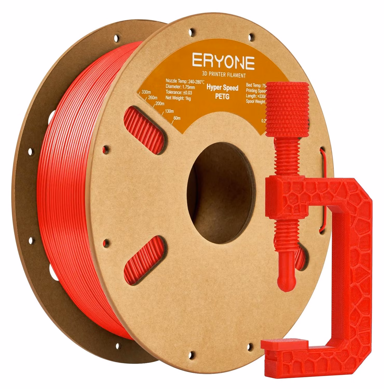 Filamento per stampa 3D, materiale PETG, prestazioni ad alta velocità, colore rosso