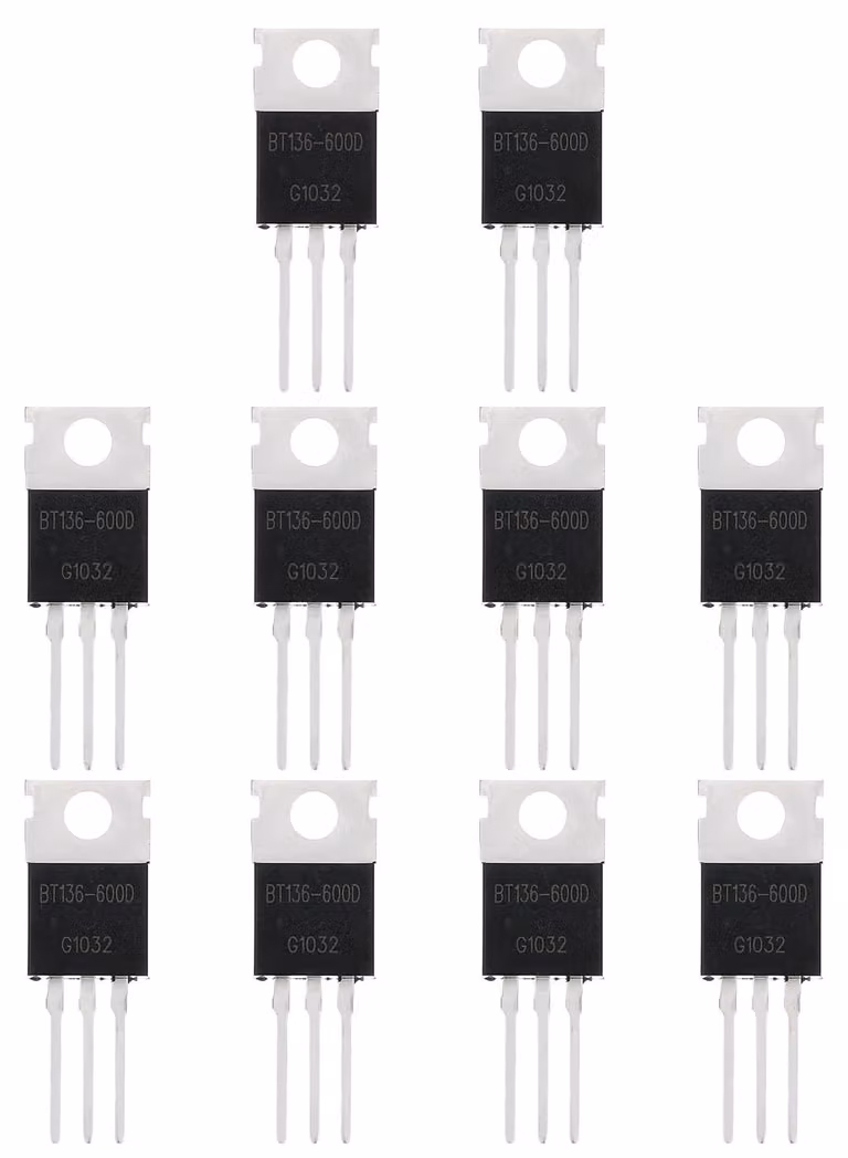 Tiristore BT136-600D, package TO-220, 600V, 4A, confezione da 10 pezzi