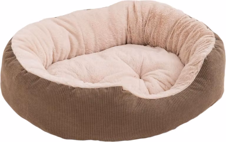 Inverno caldo letto animale domestico rotondo con cuscino rimovibile Comfort cane letto cane cesto peluche a coste gatto letto gatto divano, S: 50 * 40 * 22CM, cachi, 50 cm, 40 cm, 22 cm
