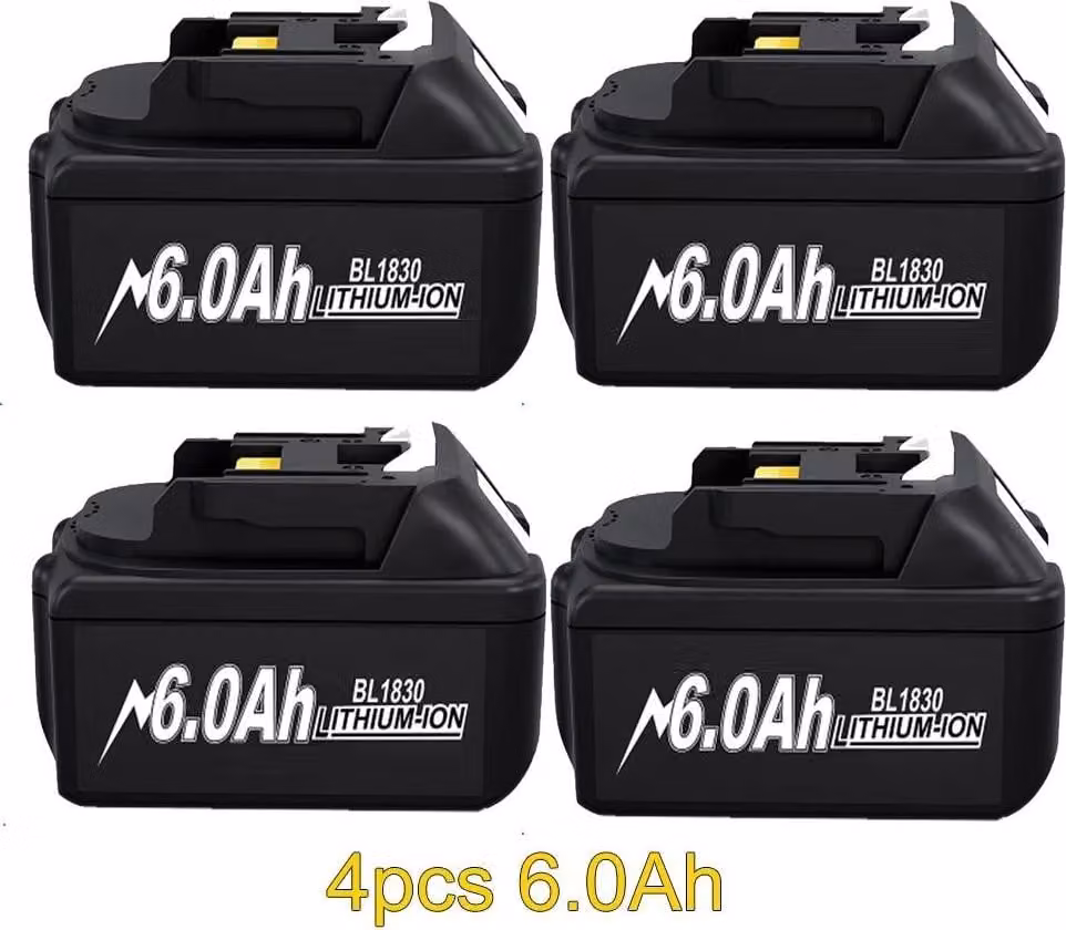 Batteria di ricambio per Makita, 18V 6Ah 18650 Li-Ion, compatibile con BL1830/BL1840/BL1850, ricaricabile, blu cielo