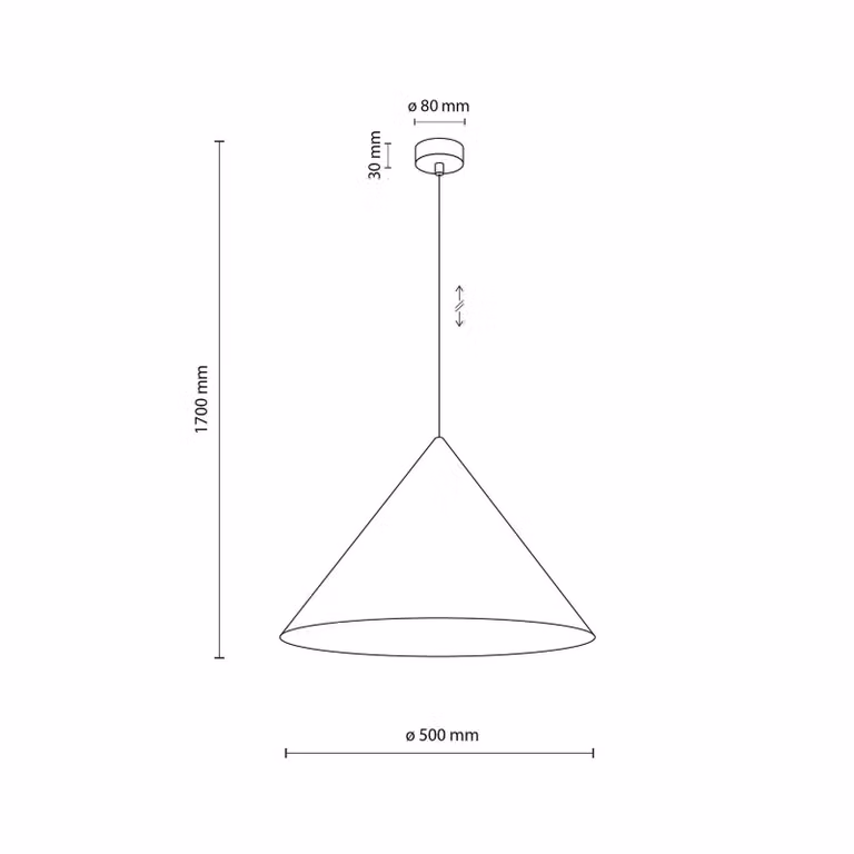 Lampada a sospensione Cono, 1 luce, Ø 50 cm, terracotta, E27 Cono TK Lighting, dimmerabile, Marrone / Ruggine, Soggiorno / Sala da pranzo, Metallo, Moderno