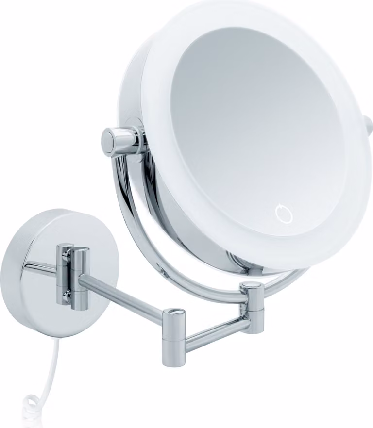 Specchio di cortesia Libaro XXL TOKIO LED specchio d'ingrandimento 5x / 10x montaggio a muro funzione dimmer con cavo bianco Auto off