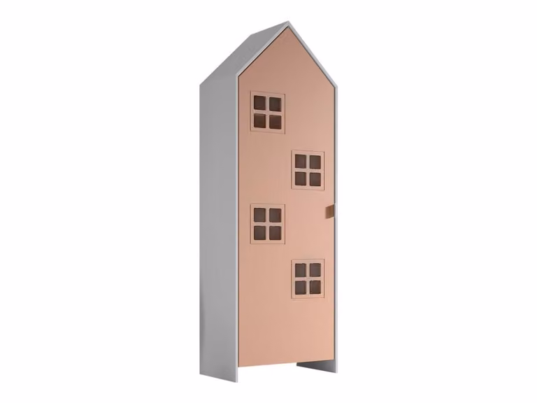 VIPACK - ARMADIO CASAMI Armadio a 1 anta, 4 finestre, finitura MDF laccato rosa