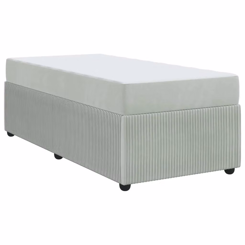 Struttura del letto moderna vidaXL in tessuto grigio con telaio imbottito L/P/H: 100 x 200 x 66 cm – 2