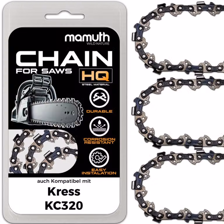 3 catene per motosega, lunghezza 35 cm, passo 0,325", spessore 1,1 mm, modello 59 TG, compatibili con la motosega Kress KC320