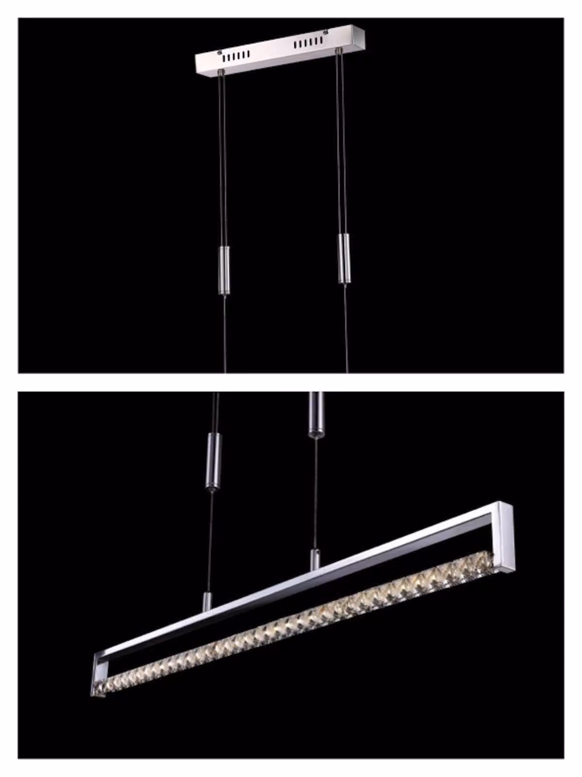Lampada a sospensione Globo, modello Hl, cromata, quadrata, 1 LED, codice prodotto 67076Z