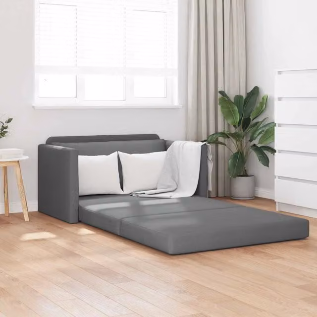 Divano letto moderno vidaXL in tessuto grigio L: 124 cm, P: 71 cm, H: 78 cm