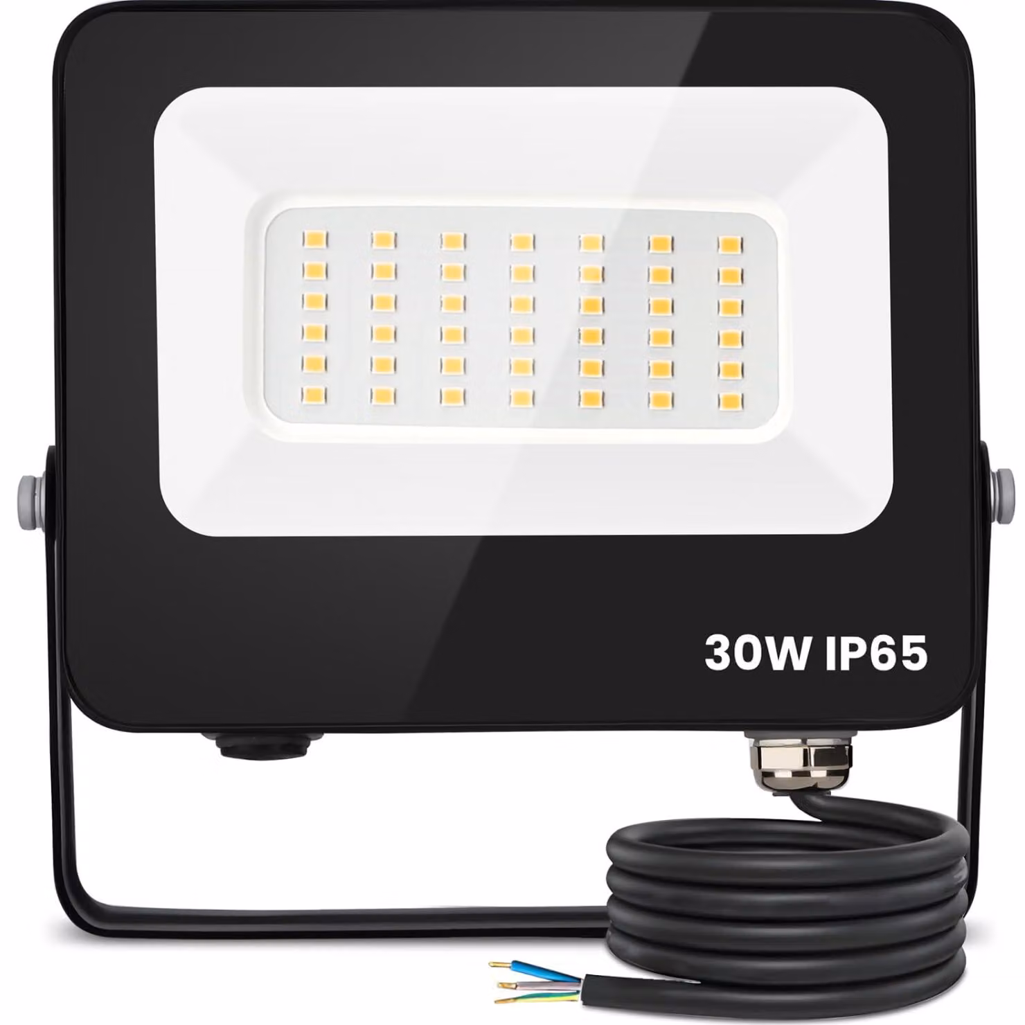 Faretto LED da esterno, 30 W, 2450 lumen, grado di protezione IP65, temperatura di colore 4000 K, ideale per giardino e cortile
