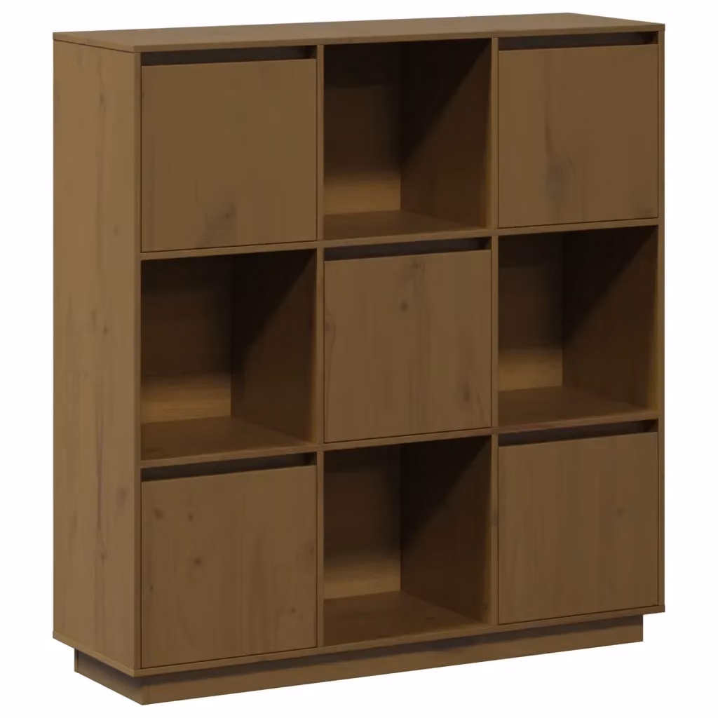 Credenza moderna vidaXL in legno di pino marrone L: 110,5 cm, P: 35 cm, H: 117 cm – 2