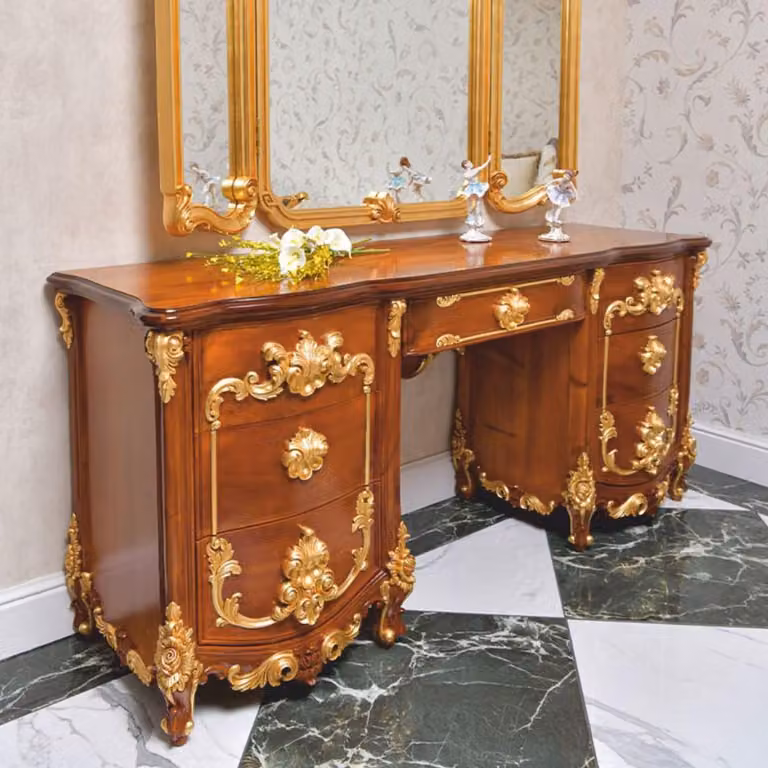 Casa Padrino Luxury Baroque Make-up Chest Marrone / Oro 170 cm - Italy