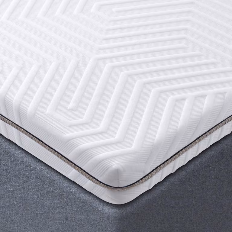 Topper per materasso, dimensioni 90x190 cm, altezza 7,6 cm, realizzato in schiuma gel-memory, rivestito in bambù, lavabile