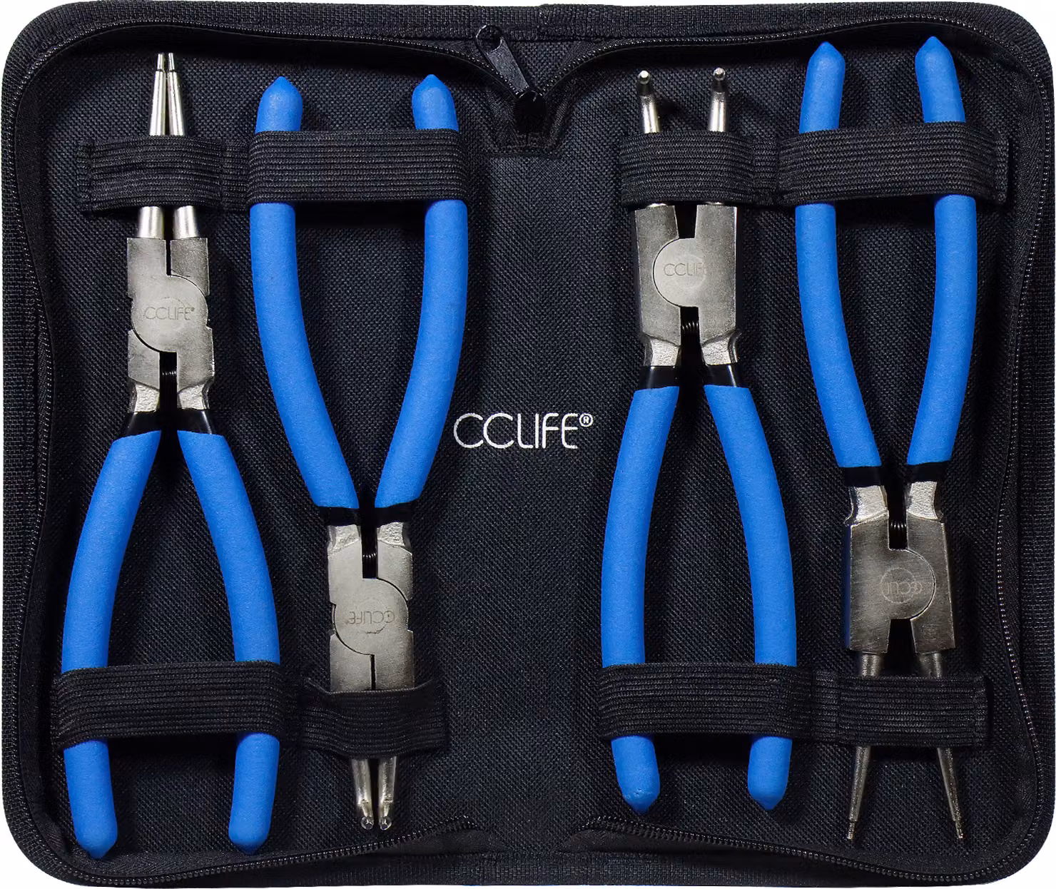 CCLIFE 150MM Set di 4 pinze per anelli di sicurezza per anelli di sicurezza, lunghezza 150 mm