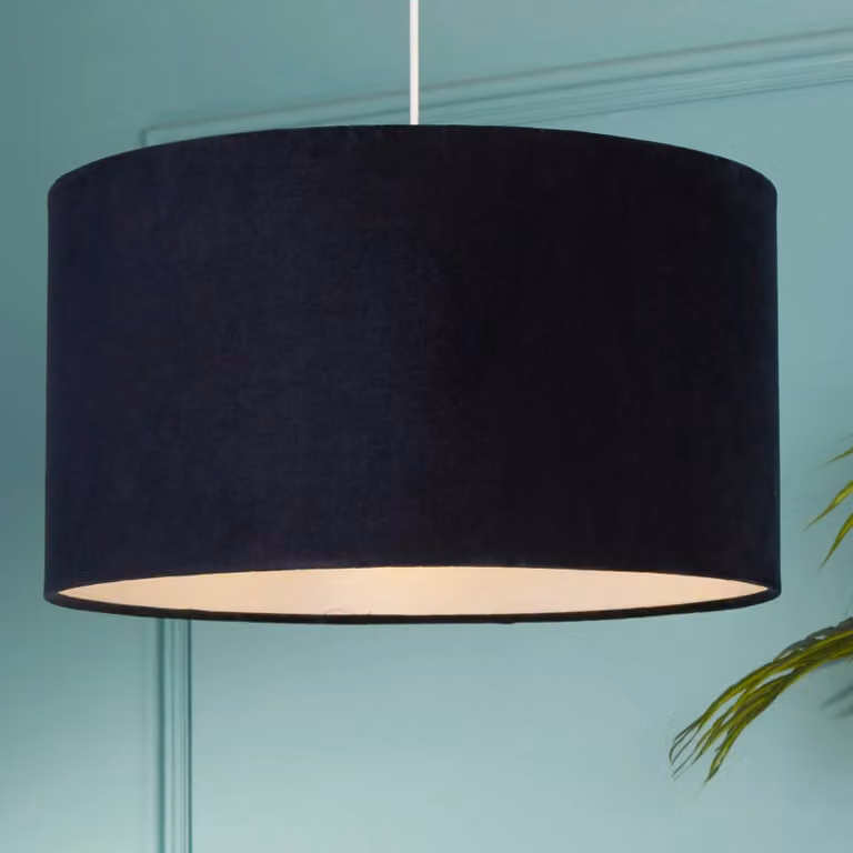 Searchlight Lampada a sospensione Mersana, dimmerabile, Blu, Soggiorno / Sala da pranzo, Tessuto / Stoffa / Seta, Scandinavo, Lampada a sospensione