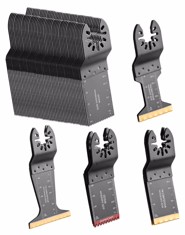 60 lame per seghetto oscillante, kit di lame universali per utensili multifunzione, 5 tipi di lame oscillanti per utensili multifunzione, adatte per legno, plastica e metallo, compatibili con Dewalt, Ryobi, Milwaukee, Bosch e Craftsman