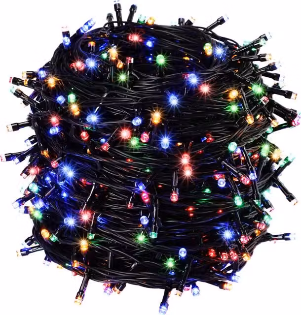 Catena di luci LED Monzana® multicolore RGB da 14m con telecomando e timer per uso interno ed esterno IP44 – 1
