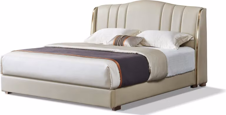 Polsterbett Doppelbett Designer Bett Ehebett Schlafzimmer Lederbett Betten